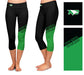UND Fighting Hawks Vive La Fete Game Day Collegiate Leg Color Block Women Black Green Capri Leggings - Vive La Fête - Online Apparel Store