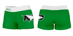 UND Fighting Hawks Vive La Fete Logo on Thigh & Waistband Green White Women Yoga Booty Workout Shorts 3.75 Inseam" - Vive La Fête - Online Apparel Store