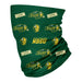 North Dakota Bisons Neck Gaiter Green All Over Logo - Vive La Fête - Online Apparel Store