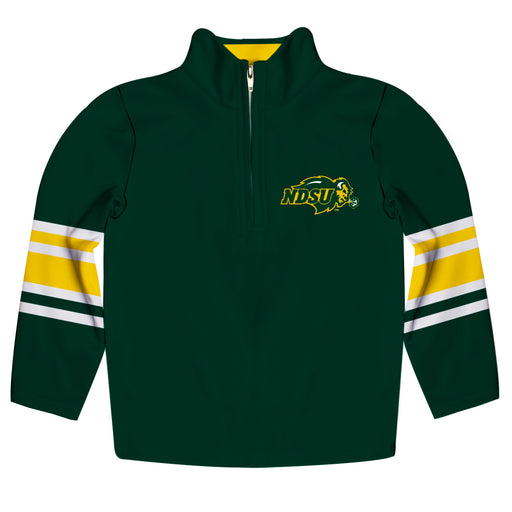 North Dakota Bisons Vive La Fete Game Day Green Quarter Zip Pullover Stripes on Sleeves - Vive La Fête - Online Apparel Store