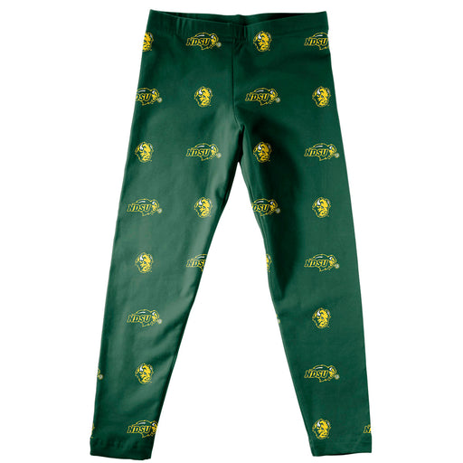 North Dakota Bisons Leggings Green All Over Logo - Vive La Fête - Online Apparel Store