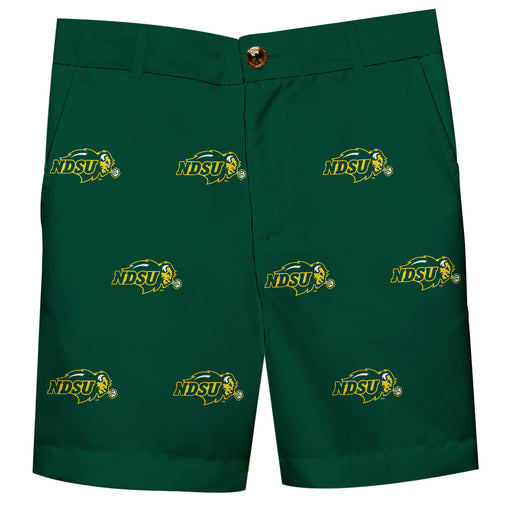 North Dakota Bisons Green Structured Short All Over Logo - Vive La Fête - Online Apparel Store