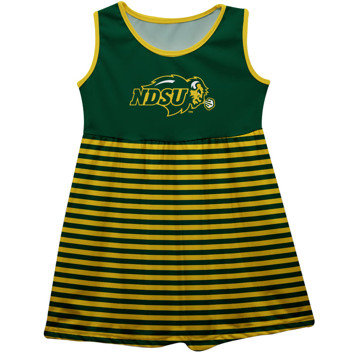 North Dakota Bisons Green Sleeveless Tank Dress With Gold Stripes - Vive La Fête - Online Apparel Store