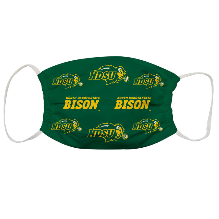 North Dakota Bisons Face Mask Yellow and Green Set of Three - Vive La Fête - Online Apparel Store
