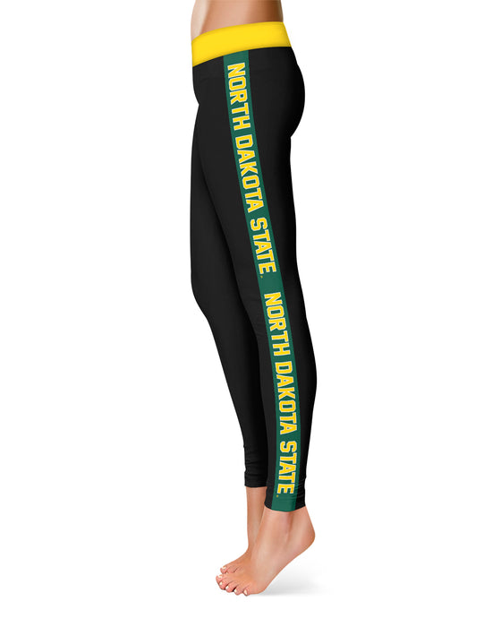 North Dakota Bison Vive La Fete Game Day Collegiate Green Stripes Women Black Yoga Leggings 2 Waist Tights" - Vive La Fête - Online Apparel Store