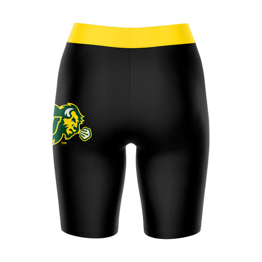 NDSU Bison Vive La Fete Game Day Logo on Thigh and Waistband Black and Gold Women Bike Short 9 Inseam" - Vive La Fête - Online Apparel Store