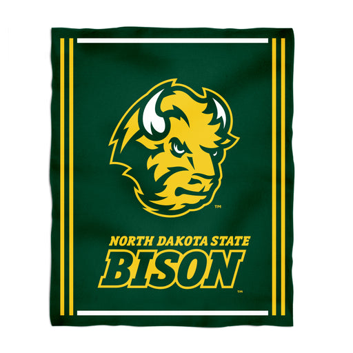 North Dakota Bison Vive La Fete Kids Game Day Green Plush Soft Minky Blanket 36 x 48 Mascot