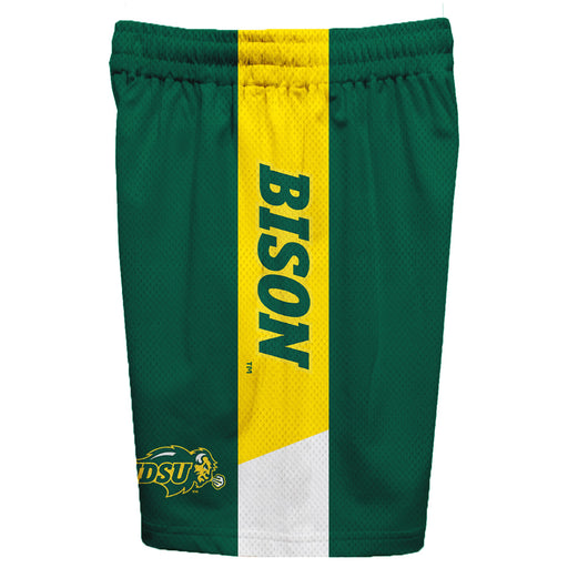 North Dakota Bison Vive La Fete Game Day Green Stripes Boys Solid Gold Athletic Mesh Short - Vive La Fête - Online Apparel Store