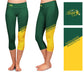 NDSU Bison Vive La Fete Game Day Collegiate Leg Color Block Girls Green Gold Capri Leggings - Vive La Fête - Online Apparel Store