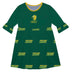 North Dakota Bison Vive La Fete Girls Game Day 3/4 Sleeve Solid Green All Over Logo on Skirt