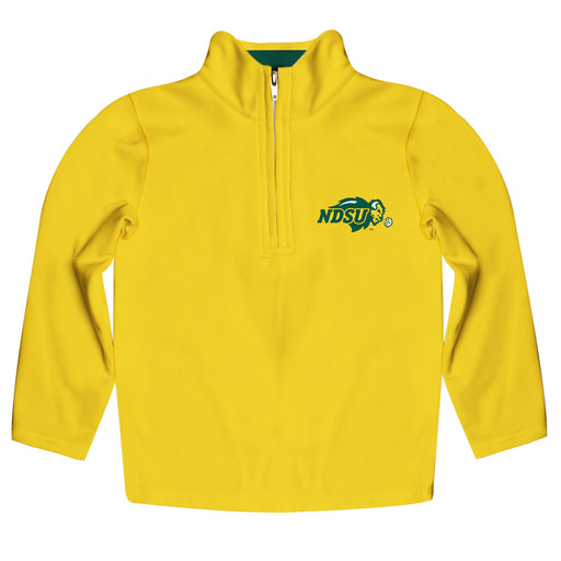 North Dakota Bison Vive La Fete Game Day Solid Yellow Quarter Zip Pullover Sleeves