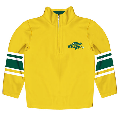 North Dakota Bison Vive La Fete Game Day Yellow Quarter Zip Pullover Stripes on Sleeves