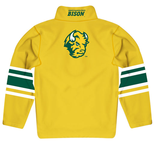 North Dakota Bison Vive La Fete Game Day Yellow Quarter Zip Pullover Stripes on Sleeves - Vive La Fête - Online Apparel Store