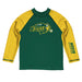 North Dakota Bison Vive La Fete Green and Gold Long Sleeve Raglan Rashguard