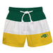 North Dakota Bison Vive La Fete Green White Gold Stripes Swimtrunks V1