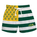 North Dakota Bison Vive La Fete Game Day Green White Yellow Flag Swimtrunks V1
