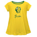 North Dakota Bison Vive La Fete Girls Game Day Short Sleeve Yellow Top with School Logo and Name