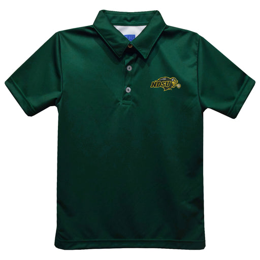 North Dakota Bison Embroidered Hunter Green Short Sleeve Polo Box Shirt
