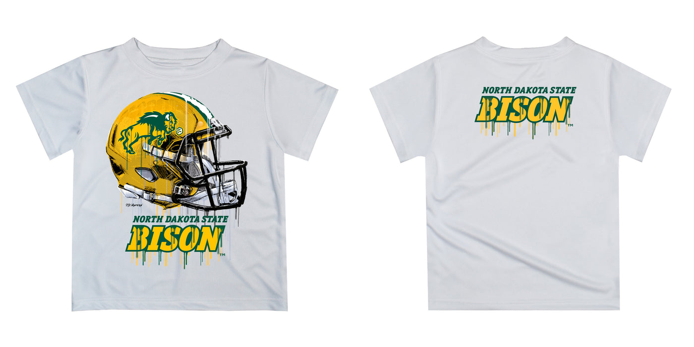 North Dakota Bison Original Dripping Football Helmet T-Shirt by Vive La Fete - Vive La Fête - Online Apparel Store