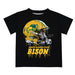 North Dakota Bison Original Dripping Football Helmet Gray T-Shirt by Vive La Fete