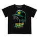 North Dakota Bison Original Dripping Baseball Helmet Black T-Shirt by Vive La Fete