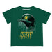 North Dakota Bison Original Dripping Baseball Helmet Green T-Shirt by Vive La Fete