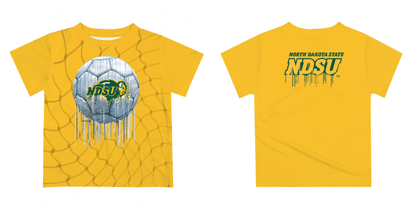 North Dakota Bison Original Dripping Soccer Yellow T-Shirt by Vive La Fete - Vive La Fête - Online Apparel Store