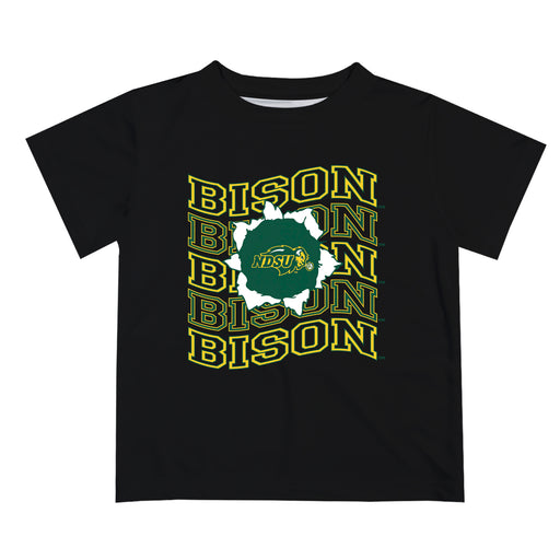 North Dakota Bison Vive La Fete Black Art V1 Short Sleeve Tee Shirt