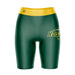 North Dakota Bison Vive La Fete Game Day Logo on Thigh and Waistband Green and Gold Women Bike Short 9 Inseam