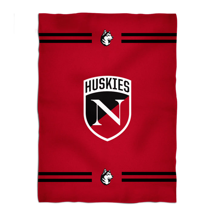 Northeastern University Huskies Vive La Fete Game Day Soft Premium Fleece Red Throw Blanket 40" x 58” Logo and Stripes - Vive La Fête - Online Apparel Store