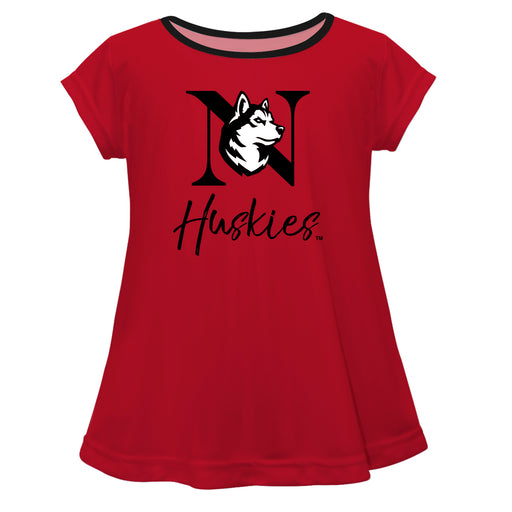 Northeastern University Huskies  Vive La Fete Girls Game Day Short Sleeve Red Top with School Logo and Name - Vive La Fête - Online Apparel Store