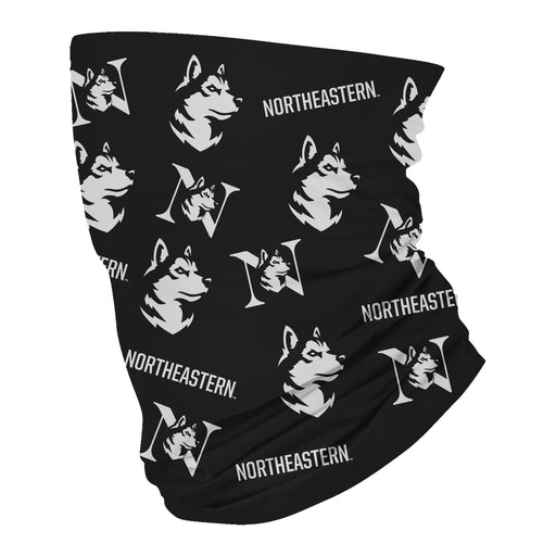 Northeastern University Huskies Neck Gaiter Black All Over Logo - Vive La Fête - Online Apparel Store