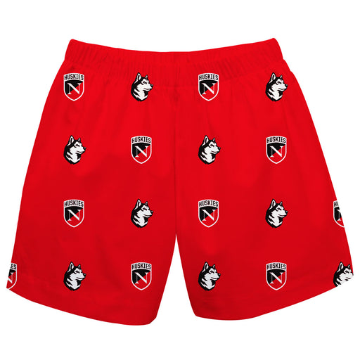 Northeastern University Huskies Short Red All Over Logo - Vive La Fête - Online Apparel Store