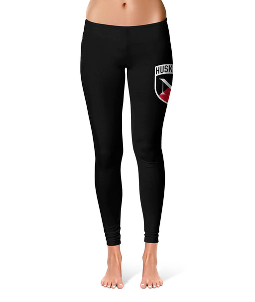 Northeastern University Huskies Game Day Collegiate Large Logo on Thigh Women Black Yoga Leggings 2.5 Waist Tights" - Vive La Fête - Online Apparel Store