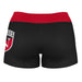 Northeastern University Huskies Logo on Thigh and Waistband Black and Red Women Yoga Booty Workout Shorts 3.75 Inseam" - Vive La Fête - Online Apparel Store