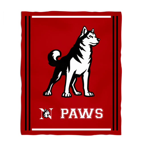 Northeastern University Huskies Vive La Fete Kids Game Day Red Plush Soft Minky Blanket 36 x 48 Mascot