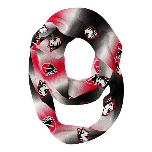 Northeastern Huskies Vive La Fete All Over Logo Game Day Collegiate Women Ultra Soft Knit Infinity Scarf