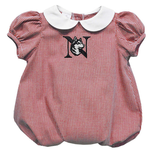 Northeastern University Huskies Embroidered Red Cardinal Girls Baby Bubble Short Sleeve