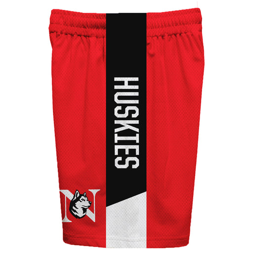 Northeastern Huskies Vive La Fete Game Day Red Stripes Boys Solid Black Athletic Mesh Short - Vive La Fête - Online Apparel Store