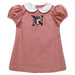 Northeastern University Huskies Embroidered Red Cardinal Gingham Short Sleeve A Line Dress