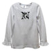 Northeastern University Huskies Embroidered White Knit Long Sleeve Girls Blouse