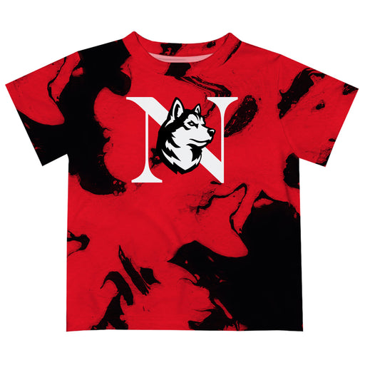 Northeastern University Huskies Vive La Fete Marble Boys Game Day Red Short Sleeve Tee