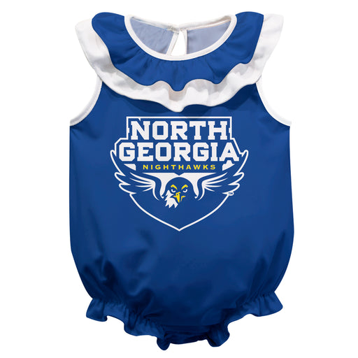 North Georgia Nighthawks Blue Sleeveless Ruffle Onesie Logo Bodysuit by Vive La Fete