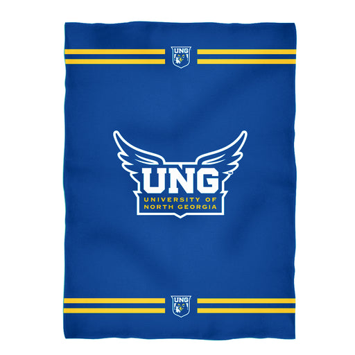 North Georgia Nighthawks Vive La Fete Game Day Soft Premium Fleece Blue Throw Blanket 40" x 58” Logo and Stripes - Vive La Fête - Online Apparel Store