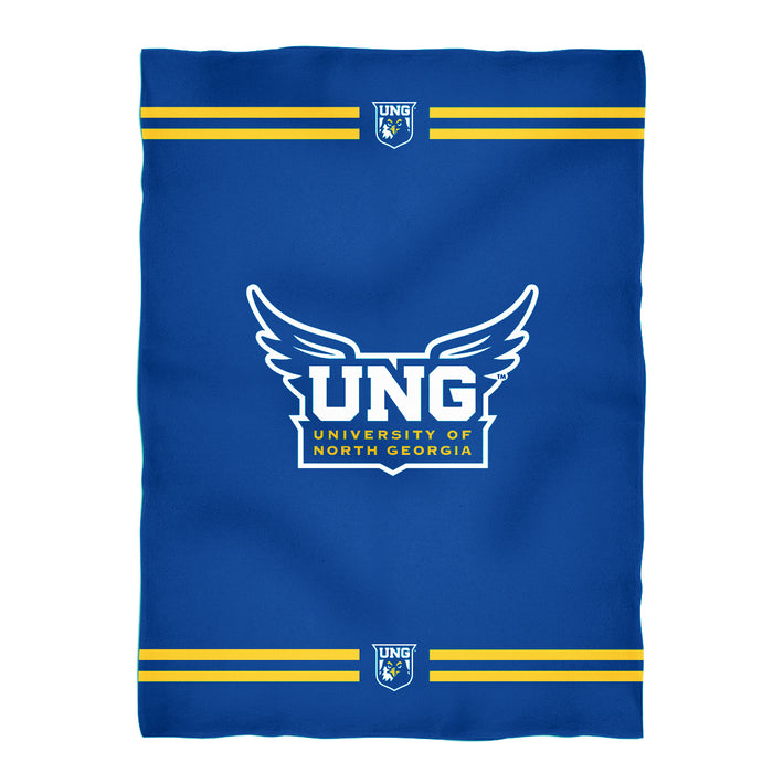 North Georgia Nighthawks Vive La Fete Game Day Soft Premium Fleece Blue Throw Blanket 40" x 58” Logo and Stripes - Vive La Fête - Online Apparel Store