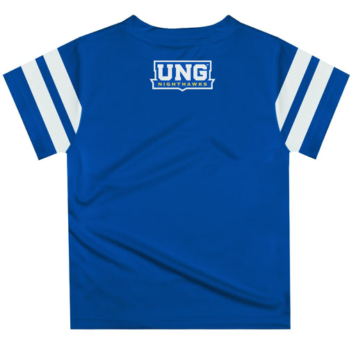 North Georgia Nighthawks Vive La Fete Boys Game Day Blue Short Sleeve Tee with Stripes on Sleeves - Vive La Fête - Online Apparel Store