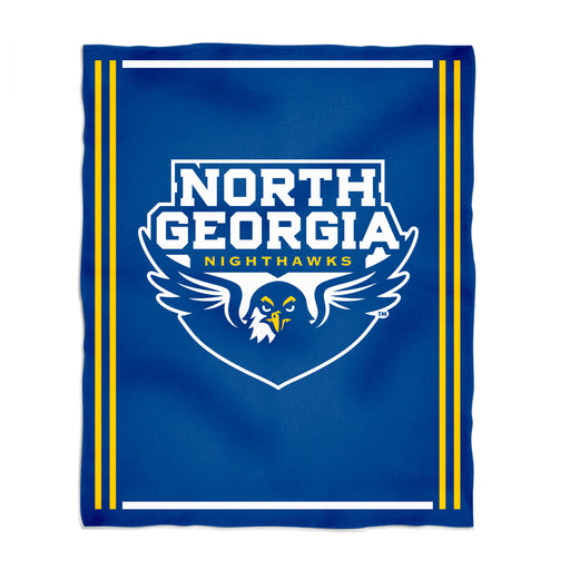 North Georgia Nighthawks Vive La Fete Kids Game Day Blue Plush Soft Minky Blanket 36 x 48 Mascot