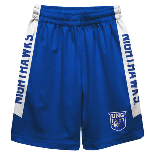 North Georgia Nighthawks Vive La Fete Game Day Blue Stripes Boys Solid White Athletic Mesh Short