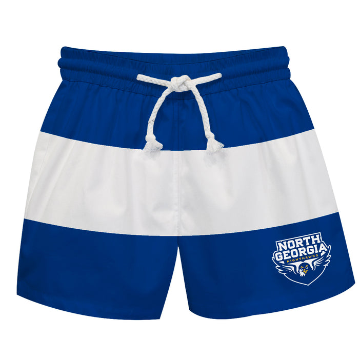 North Georgia Nighthawks Vive La Fete Blue White Stripes Swimtrunks V2