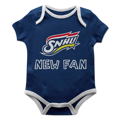 Southern New Hampshire Vive La Fete Infant Game Day Blue Short Sleeve Onesie New Fan Logo and Mascot Bodysuit